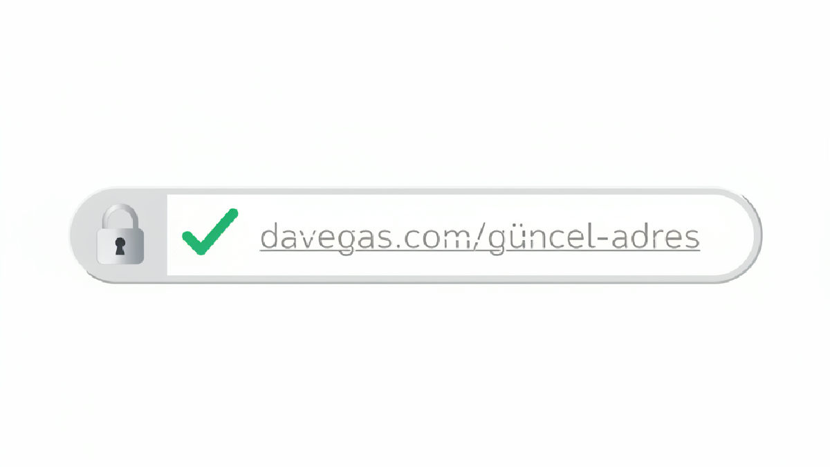 Güvenli Davegas giriş adresi için URL ve kilit simgesi kontrolü