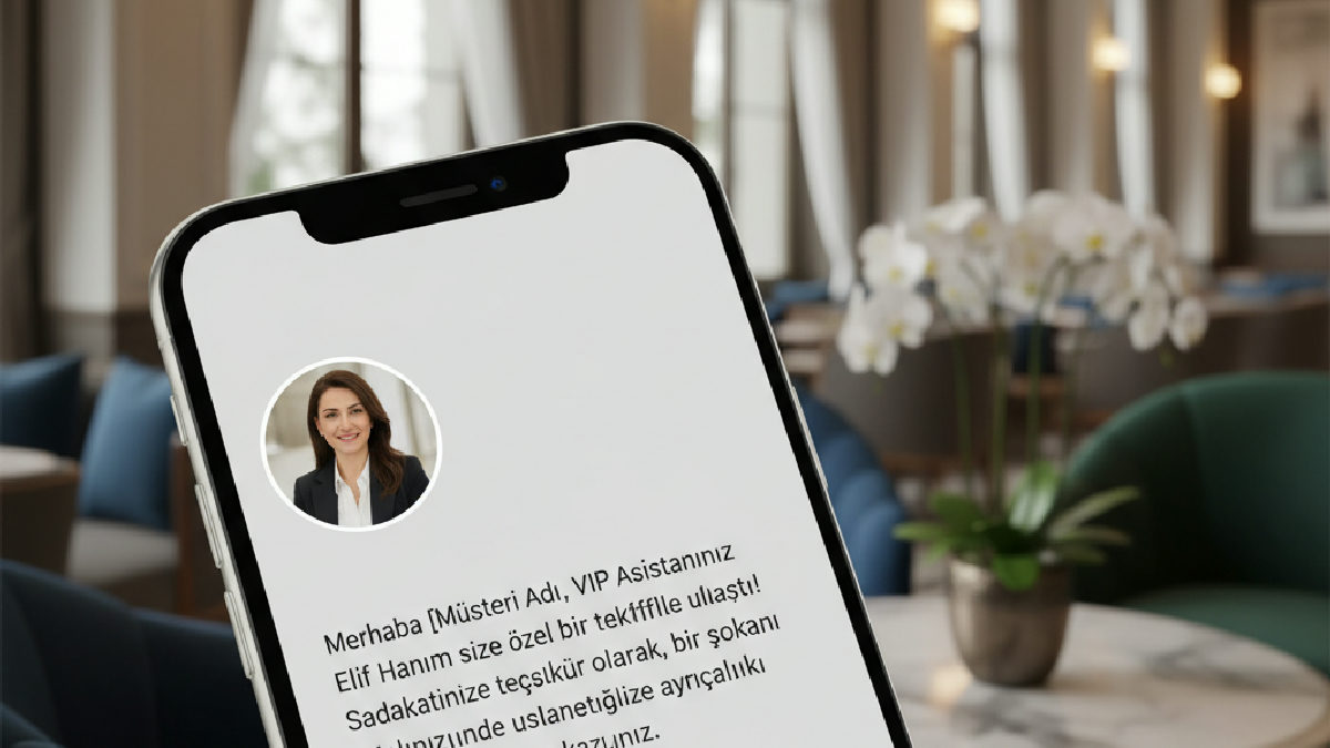 Davegas VIP müşteri hizmetleri tarafından gönderilen özel bir mesaj.