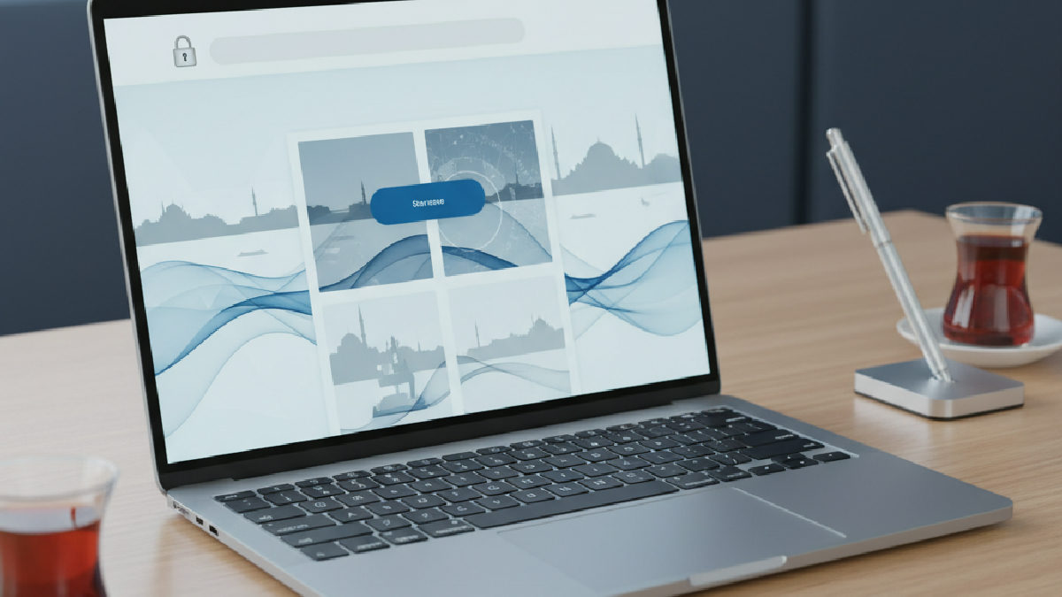 Güncel Davegas resmi giriş adresini gösteren güvenli bir laptop ekranı.